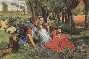 William Holman Hunt The Hireling Shepherd (mk09) oil painting on canvas